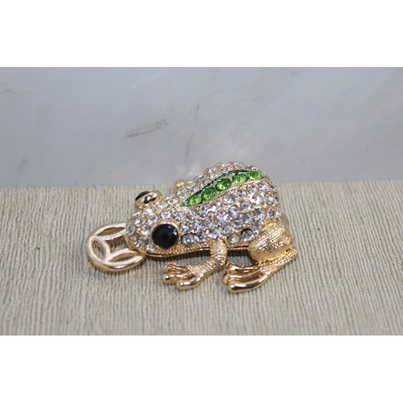 Swarovski Taşlı Minik Figür - Kurbağa