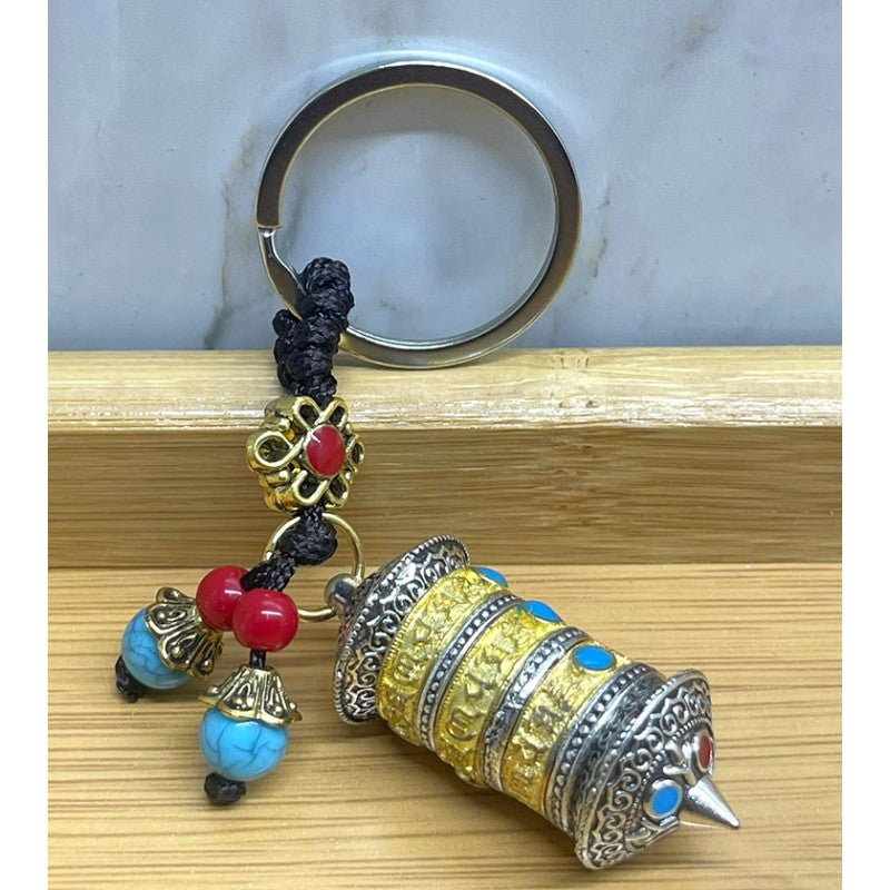 Metal Tibet Şans Çarkı Anahtarlık