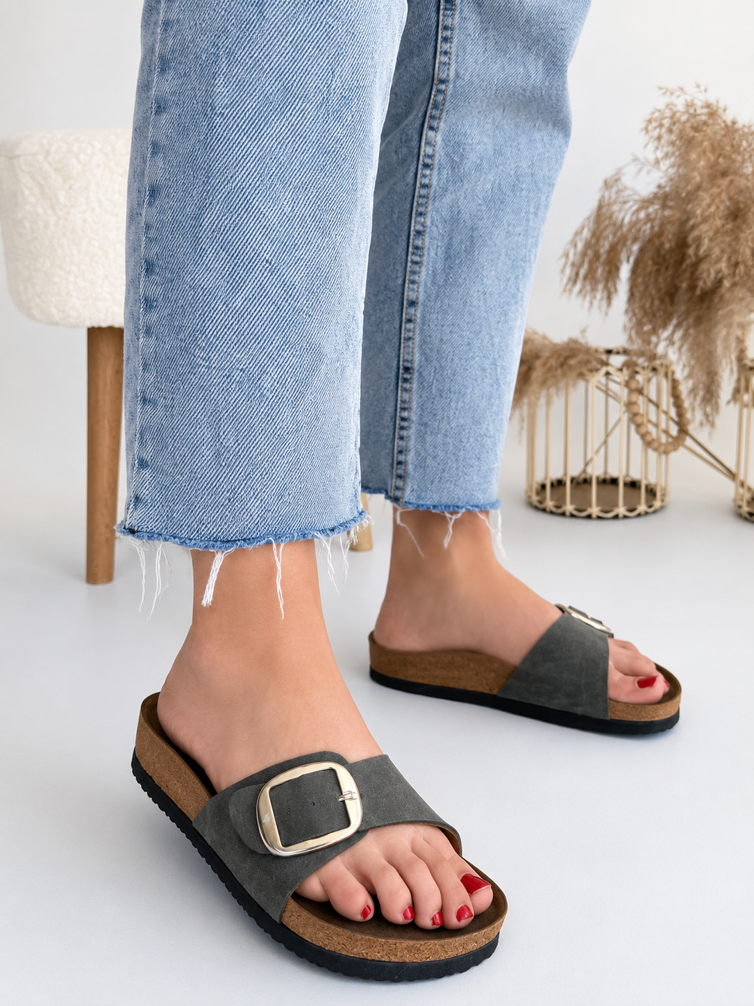 SEVİRA MİRA Khaki Luxe Terlik