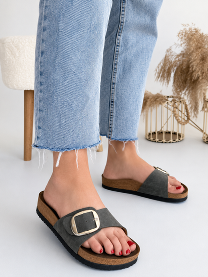 SEVİRA MİRA Khaki Luxe Terlik