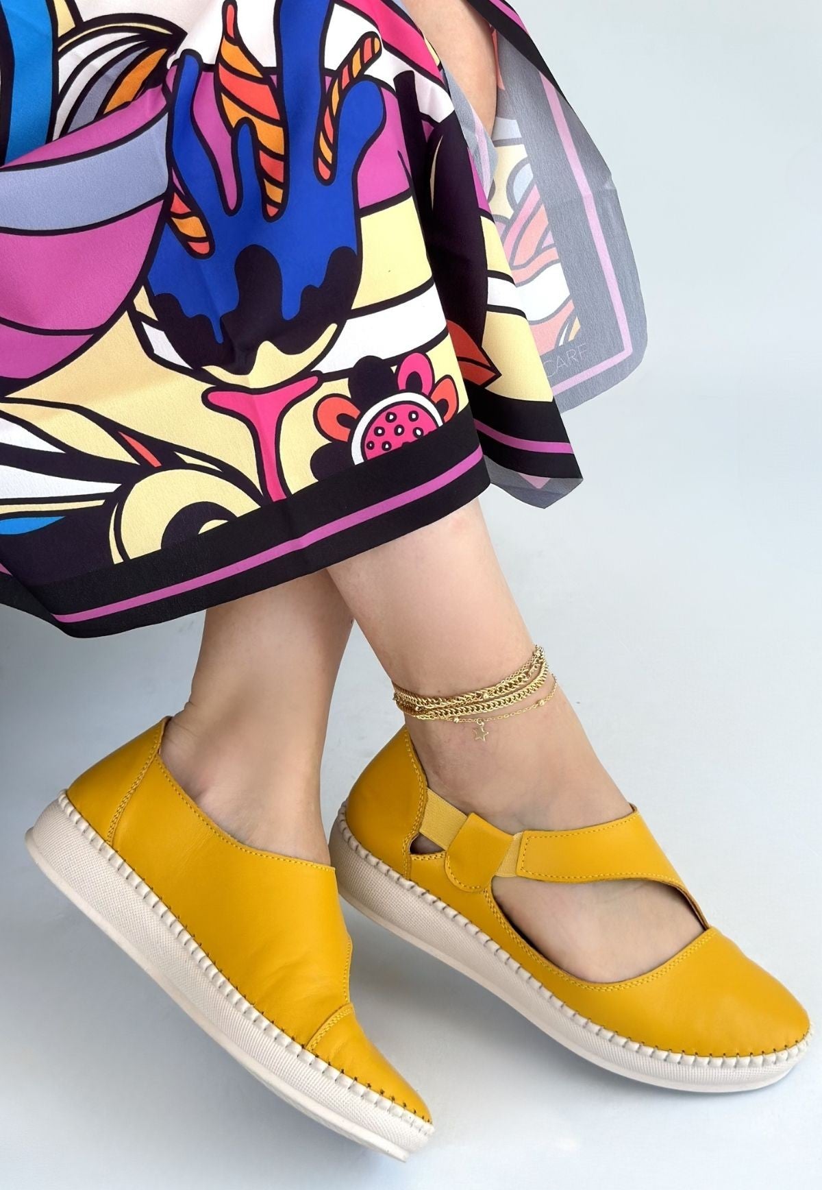 Cower Sarı Hakiki Deri Babet ürün görseli 3